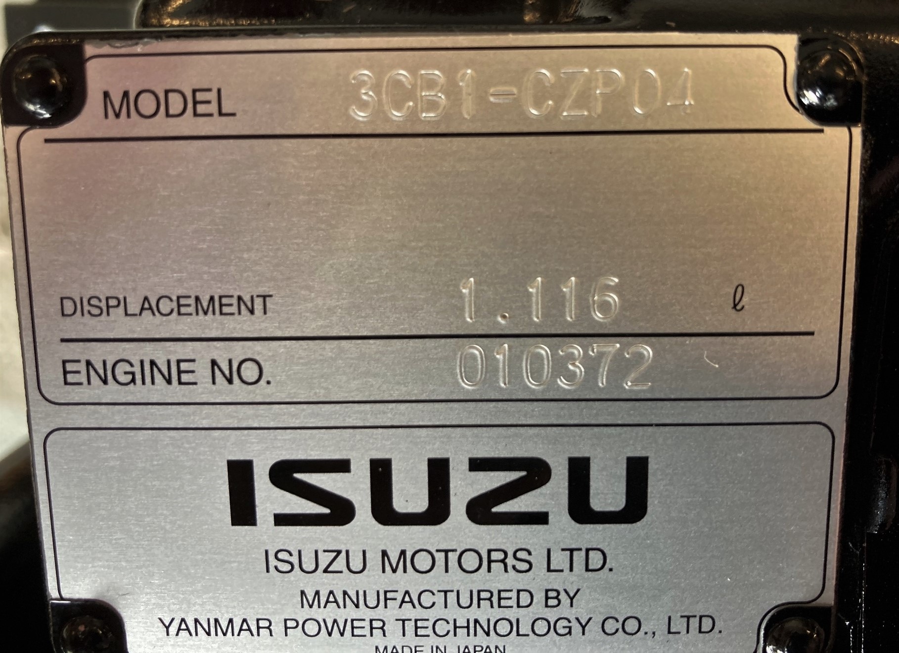 Isuzu 3cb1 / yanmar 3tnv76 engine for sale variable speed