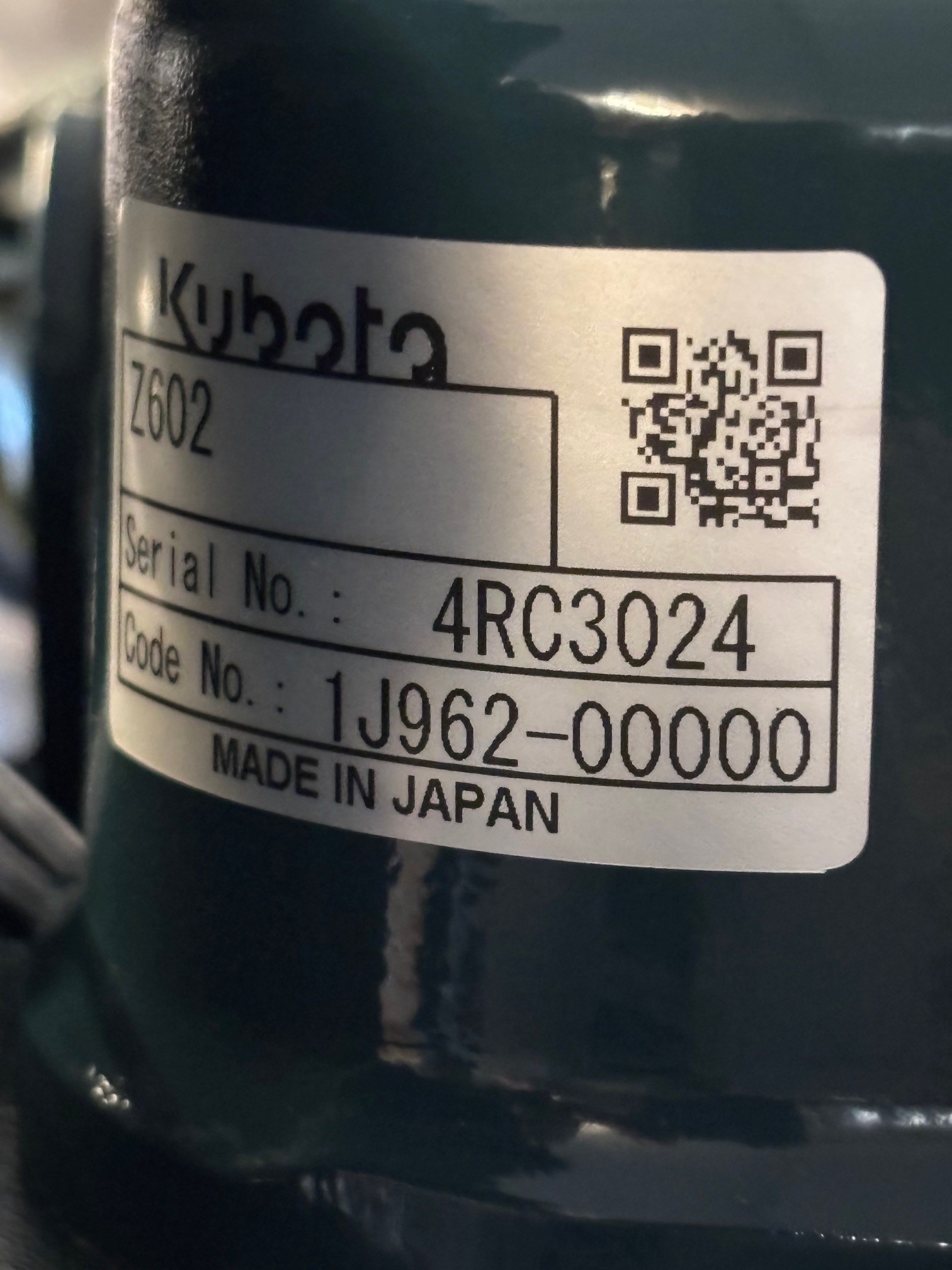 Z602 Kubota z602 new engine for sale 2cyl 1J962-00000 | RD Diesels